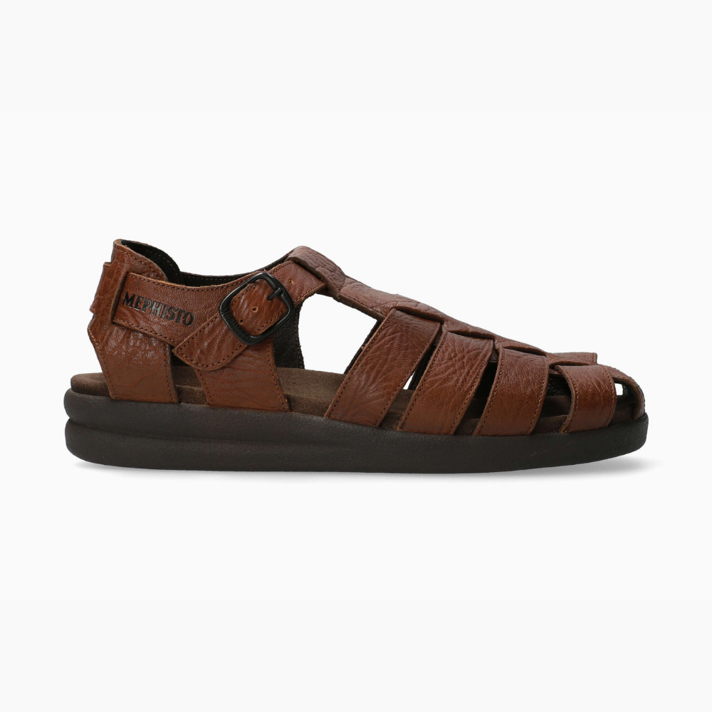 Mephisto Brown Leather Men\'s Buckle Sandals 9 Mephisto Men main image 3